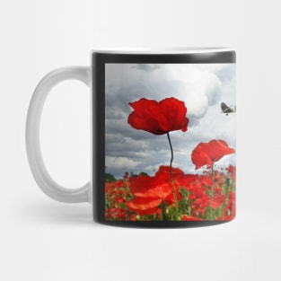 Spitfire Over The Poppy Mug